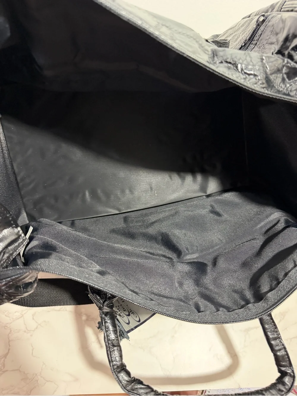 NWT Vintage Claire Chaise Collection Classic Black Leather Weekender Bag